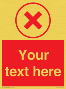 Custom red background, red cross in circle sign